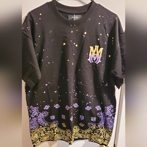 Amiri bandana design gold and purple mens size large